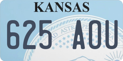 KS license plate 625AOU