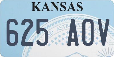 KS license plate 625AOV
