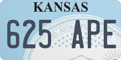 KS license plate 625APE