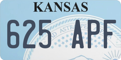 KS license plate 625APF