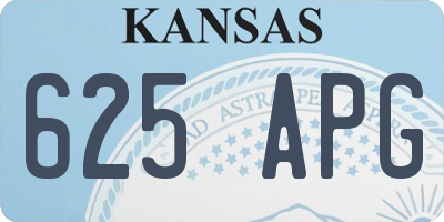 KS license plate 625APG