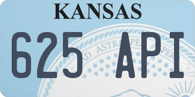 KS license plate 625API