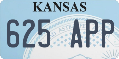 KS license plate 625APP