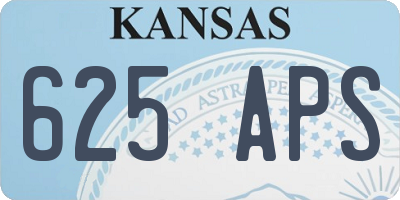 KS license plate 625APS