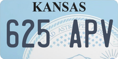 KS license plate 625APV