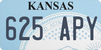 KS license plate 625APY