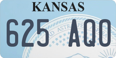 KS license plate 625AQO