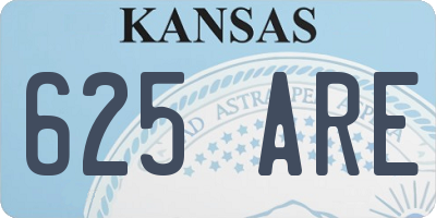 KS license plate 625ARE