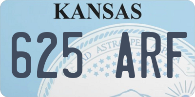 KS license plate 625ARF