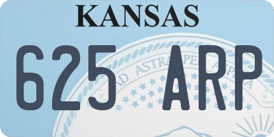 KS license plate 625ARP