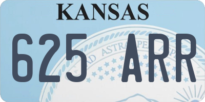 KS license plate 625ARR