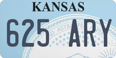 KS license plate 625ARY