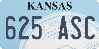 KS license plate 625ASC