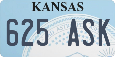 KS license plate 625ASK