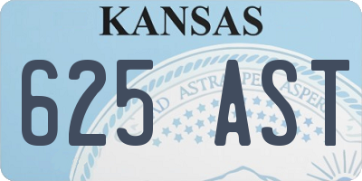 KS license plate 625AST