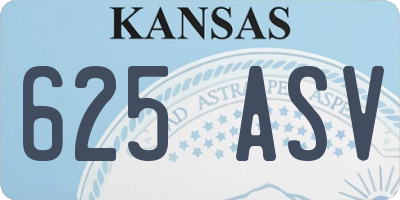 KS license plate 625ASV