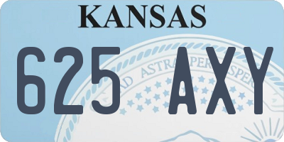KS license plate 625AXY