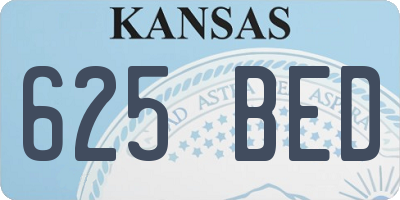 KS license plate 625BED