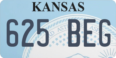 KS license plate 625BEG
