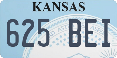 KS license plate 625BEI