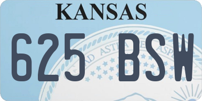 KS license plate 625BSW