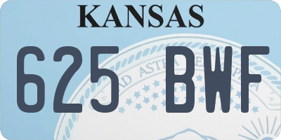 KS license plate 625BWF