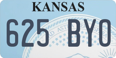 KS license plate 625BYO