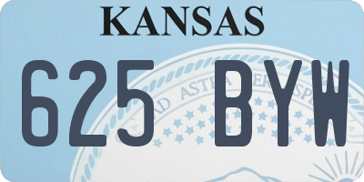 KS license plate 625BYW