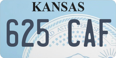 KS license plate 625CAF