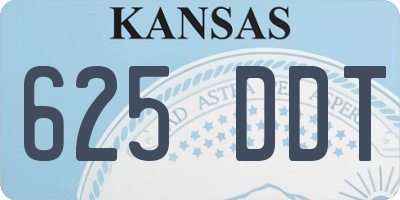 KS license plate 625DDT