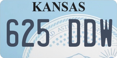 KS license plate 625DDW