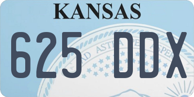 KS license plate 625DDX