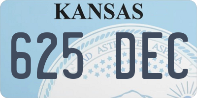 KS license plate 625DEC