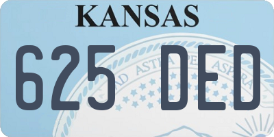 KS license plate 625DED