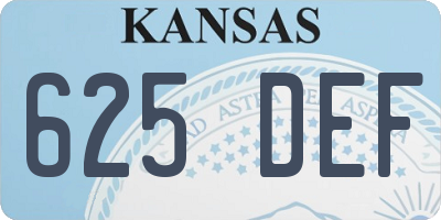 KS license plate 625DEF
