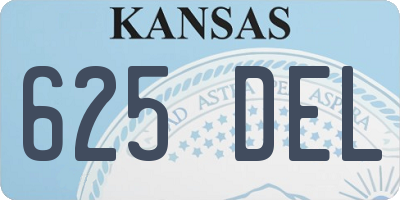 KS license plate 625DEL