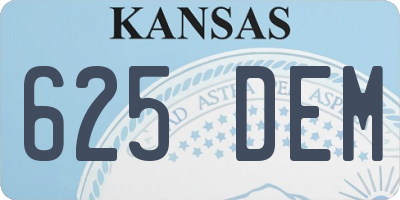 KS license plate 625DEM