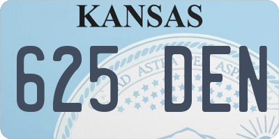 KS license plate 625DEN