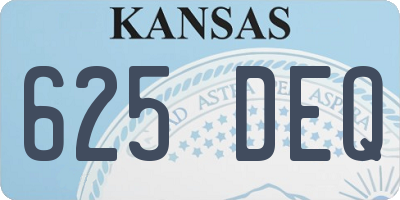 KS license plate 625DEQ