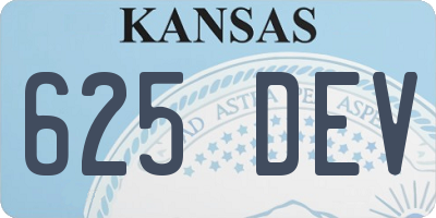 KS license plate 625DEV