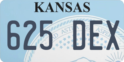 KS license plate 625DEX