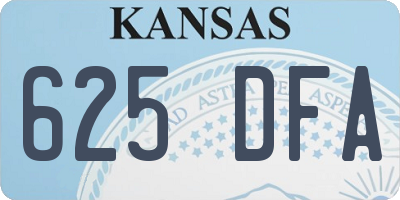 KS license plate 625DFA