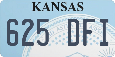 KS license plate 625DFI