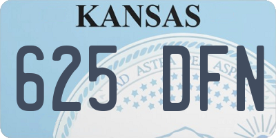 KS license plate 625DFN