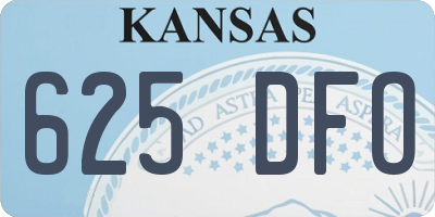 KS license plate 625DFO