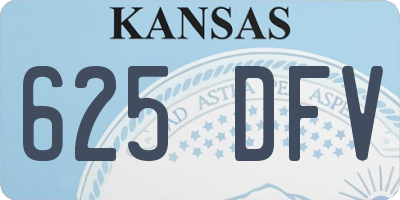 KS license plate 625DFV
