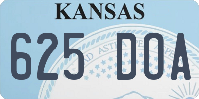 KS license plate 625DOA
