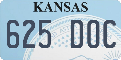 KS license plate 625DOC