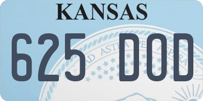 KS license plate 625DOD