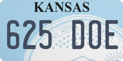 KS license plate 625DOE